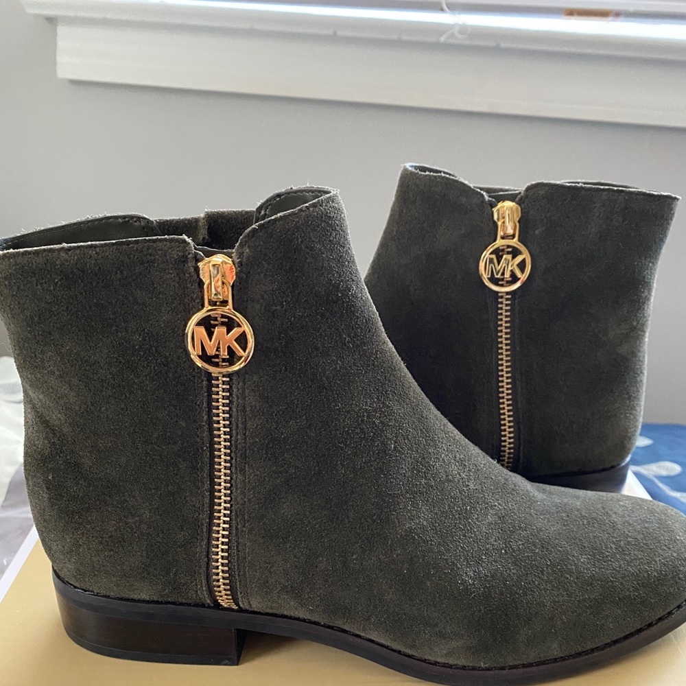 Green suede Michael Kors boots